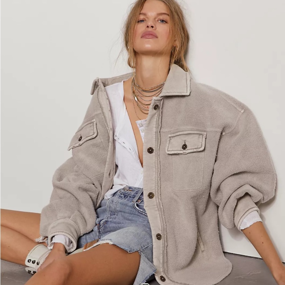 Free People Ruby Jacket - Stone (Sm)